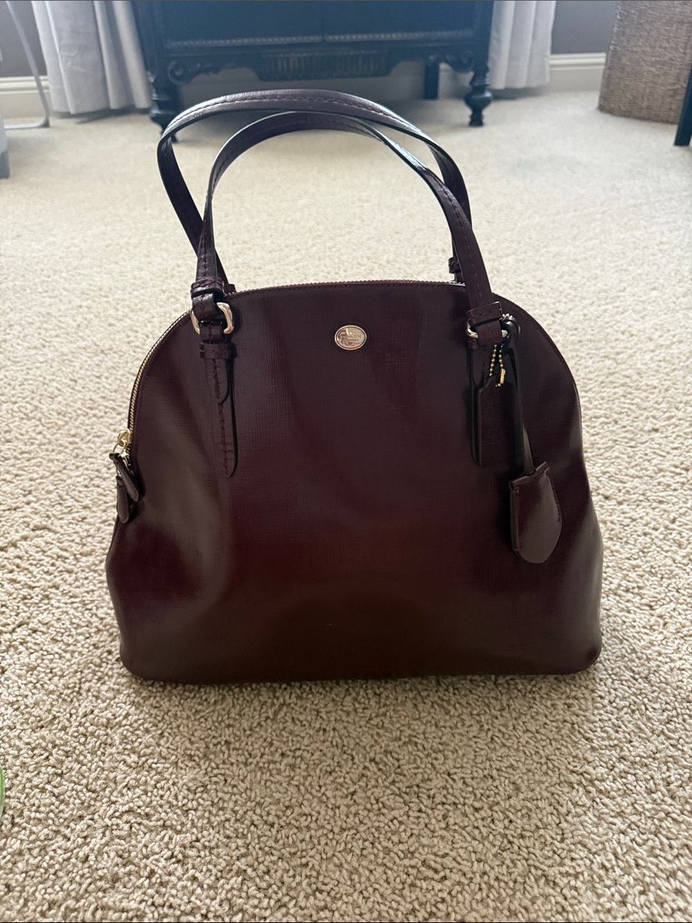 Coach Burgundy Leather Dome Satchel